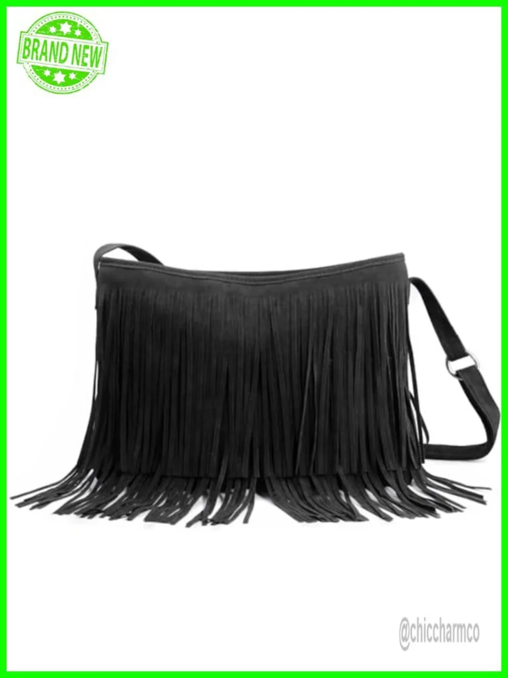 Faux Suede Leather Hobo Crossbody Shoulder Bag with Tassels